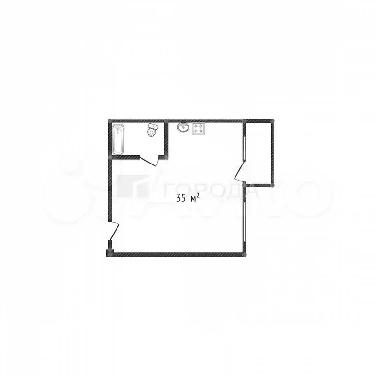 Квартира-студия, 35 м, 9/17 эт. - Фото 0