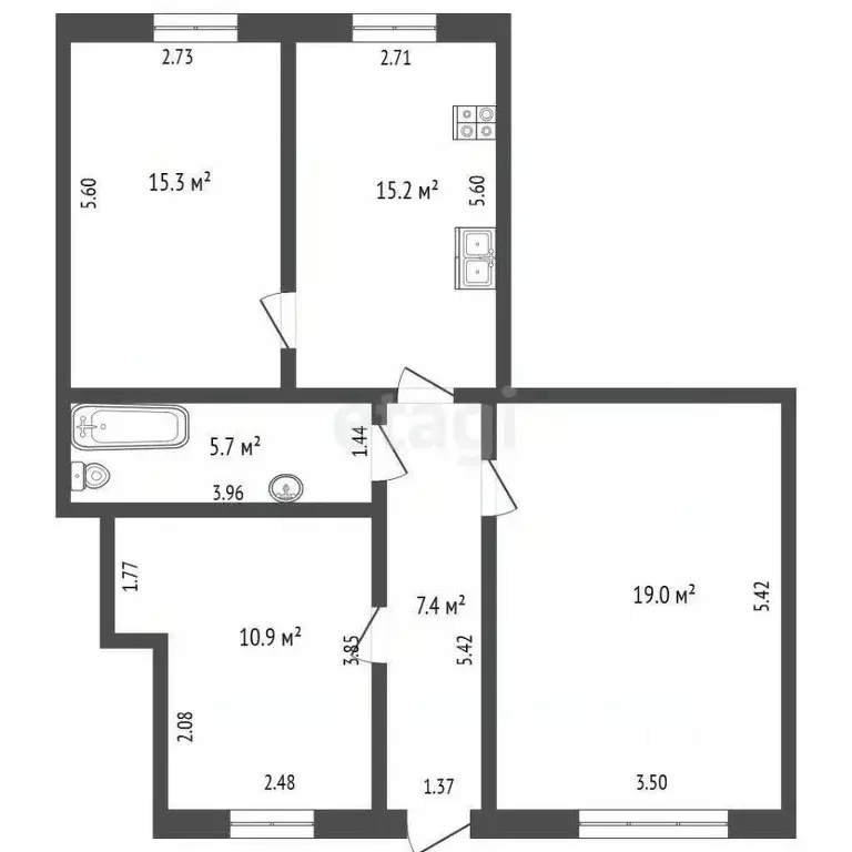 3-к кв. Белгородская область, Ивнянский район, с. Новенькое ул. ... - Фото 1
