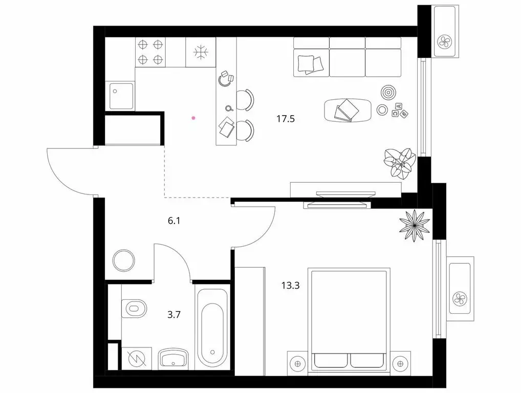 1-комнатная квартира: Котельники, микрорайон Парковый (40.6 м) - Фото 1
