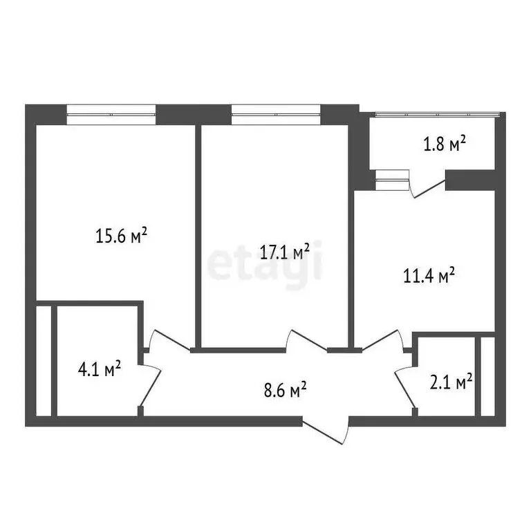 2-комнатная квартира: Обнинск, проспект Ленина, 219 (58.9 м) - Фото 0