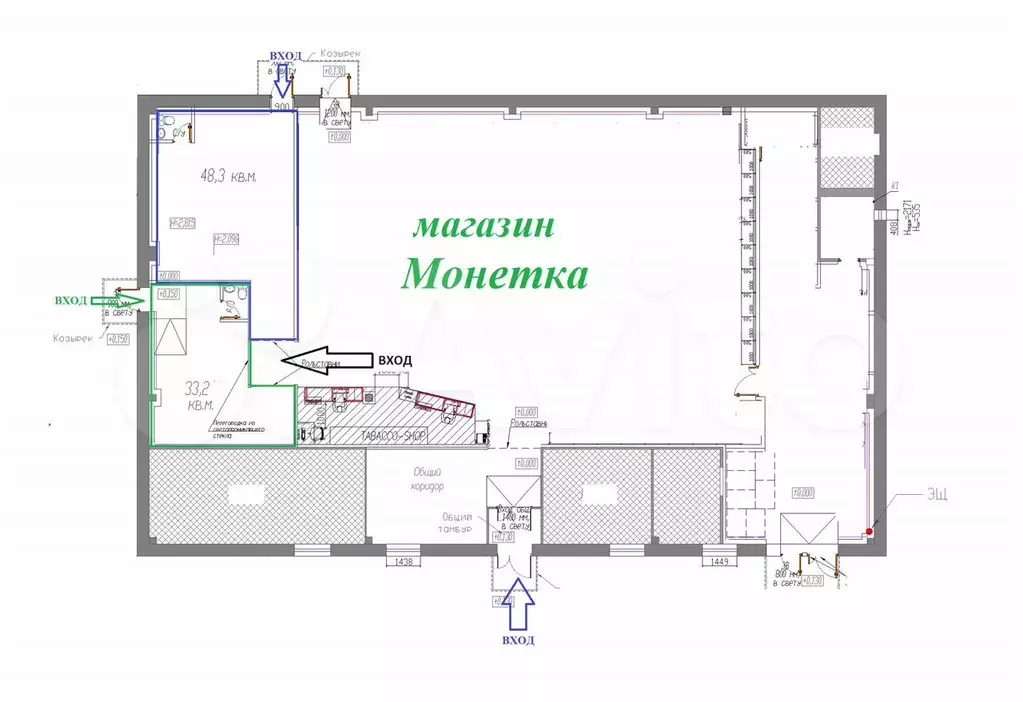 Свободного назначения, 48.3 и 33,2 м на трафике - Фото 0