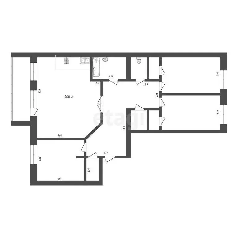 3-комнатная квартира: Тюмень, Суходольская улица, 14 (84.8 м) - Фото 0