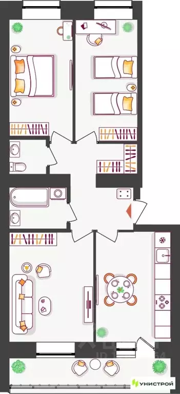 3-к кв. Самарская область, Тольятти ул. Владимира Высоцкого (66.64 м) - Фото 1