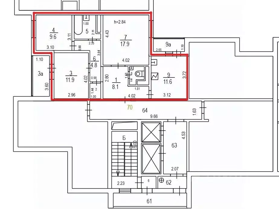 3-к кв. Московская область, Подольск Юбилейная ул., 1к2 (71.3 м) - Фото 1