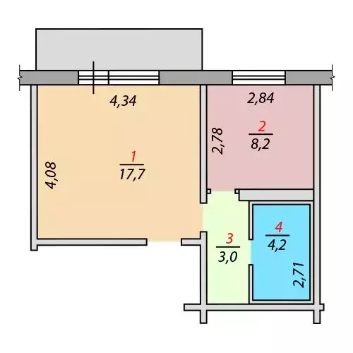 1-комнатная квартира: Осинники, улица Ефимова, 7 (32.8 м) - Фото 2