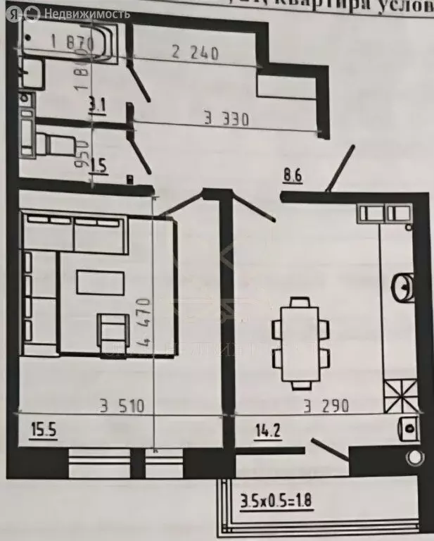 1-комнатная квартира: Пятигорск, улица Нежнова, 21 (46.4 м) - Фото 1