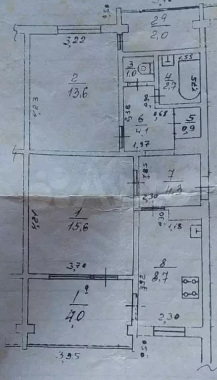 2-к. квартира, 56,9 м, 9/9 эт. - Фото 0