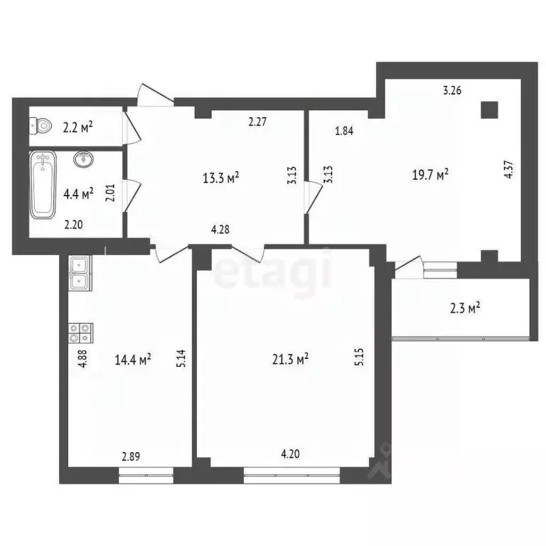 3-к кв. Ростовская область, Батайск ул. Северная Звезда, 7/2 (75.5 м) - Фото 1