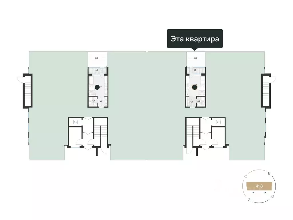 Студия Тюменская область, Тюмень ул. Игоря Комиссарова, 19 (25.24 м) - Фото 1