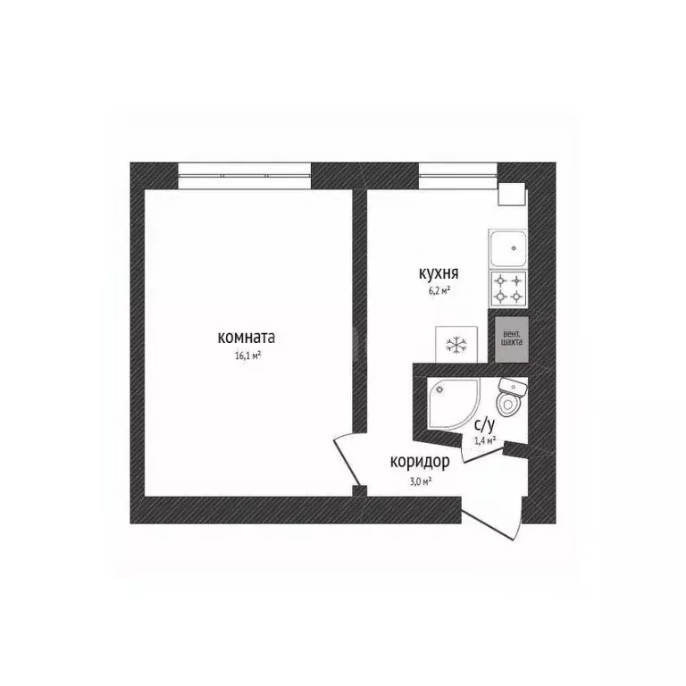 1-к кв. Смоленская область, Смоленск пер. 4-й Слобода-Садки, 35 (27.5 ... - Фото 2