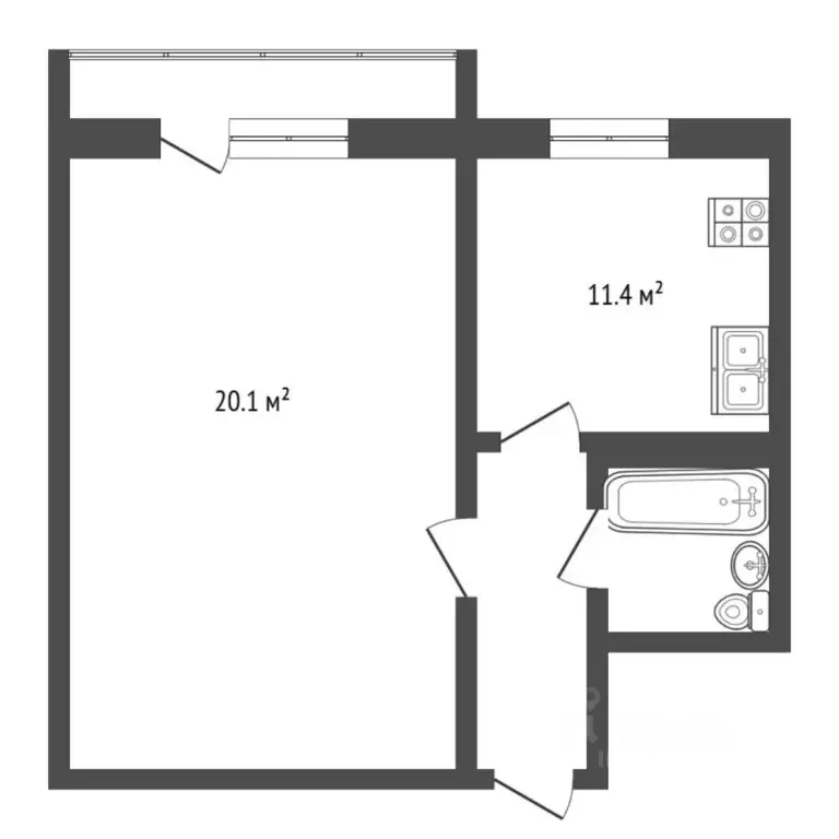 1-к кв. Тюменская область, Тюмень Антипино мкр, ул. Александра ... - Фото 2