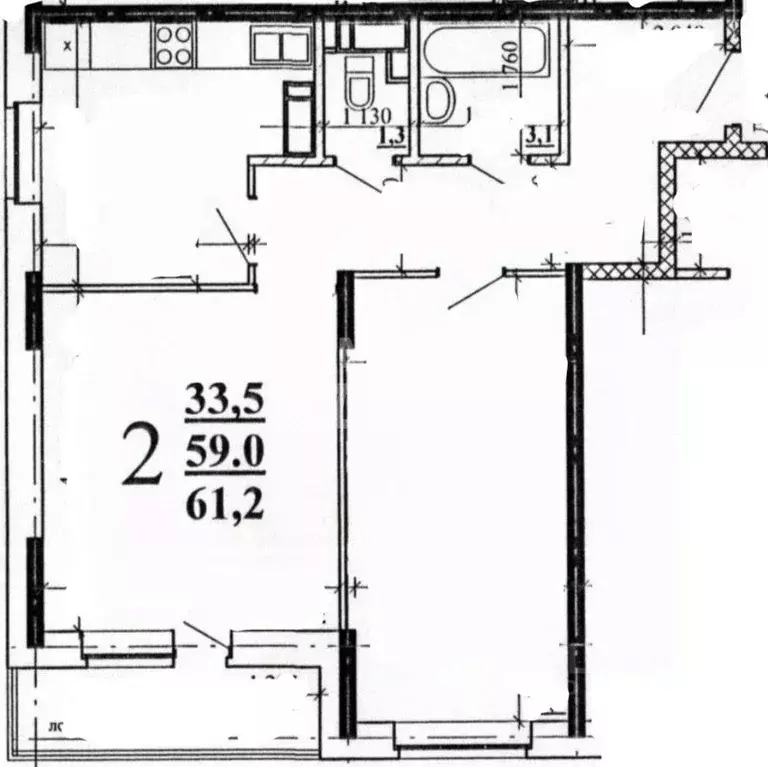2-к кв. Ульяновская область, Ульяновск ул. Кролюницкого, 27 (59.4 м) - Фото 2