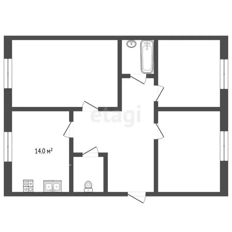 3-комнатная квартира: Нальчик, улица Карашаева, 18 (100.4 м) - Фото 1