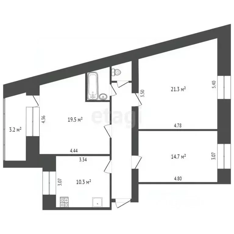 3-к кв. Ханты-Мансийский АО, Сургут просп. Ленина, 38 (79.5 м) - Фото 1