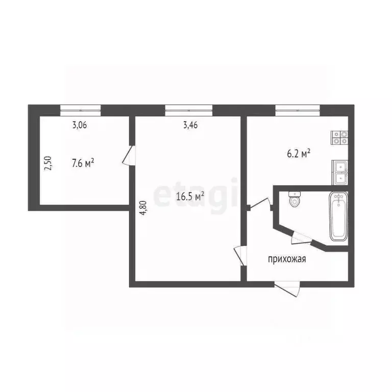 2-к кв. Ханты-Мансийский АО, Сургут ул. Островского, 38 (36.7 м) - Фото 0