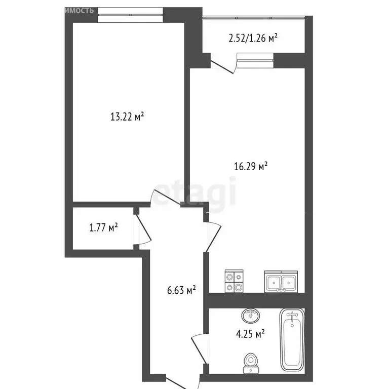 1-комнатная квартира: Самара, улица Советской Армии, 131А (46 м) - Фото 1