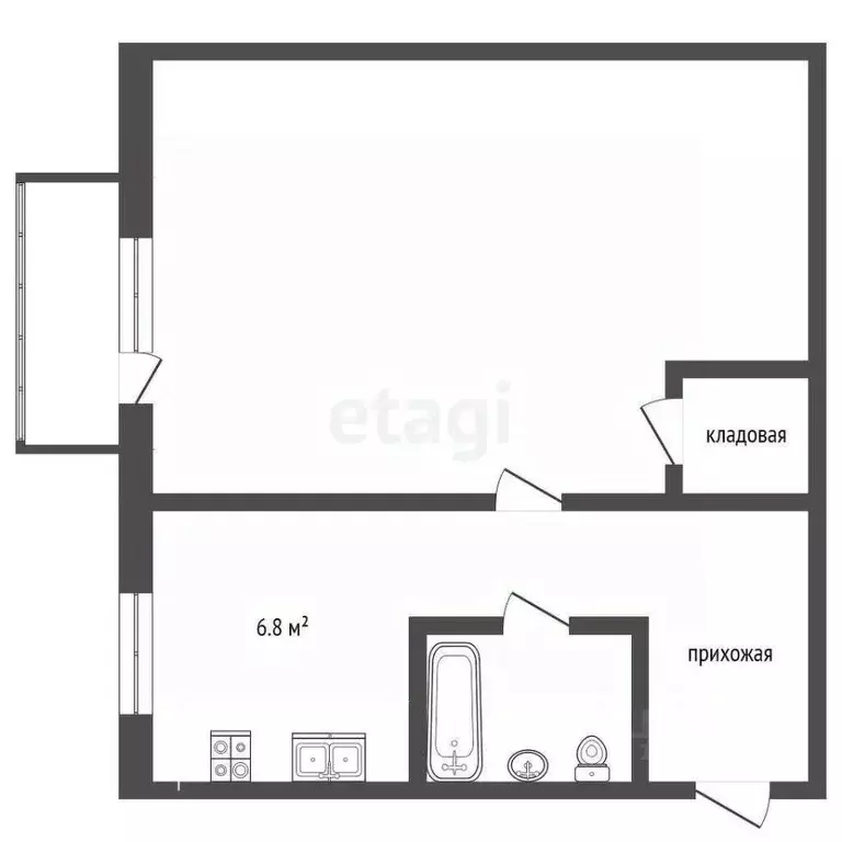 1-к кв. Тамбовская область, Тамбов ул. Жуковского, 1Б (32.1 м) - Фото 1