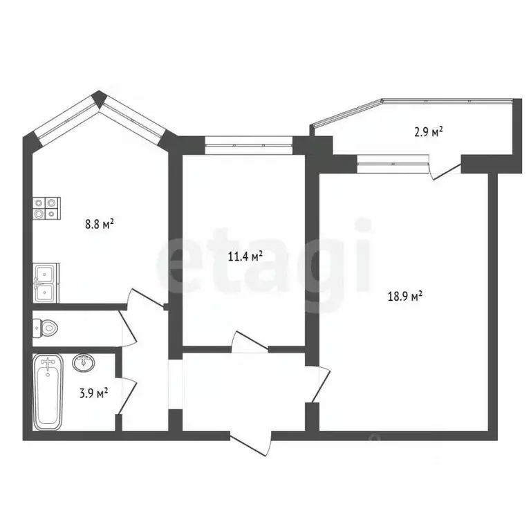 2-к кв. Московская область, Одинцово ул. Говорова, 30 (52.0 м) - Фото 2