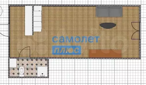 Квартира-студия, 21,5 м, 1/3 эт. - Фото 0