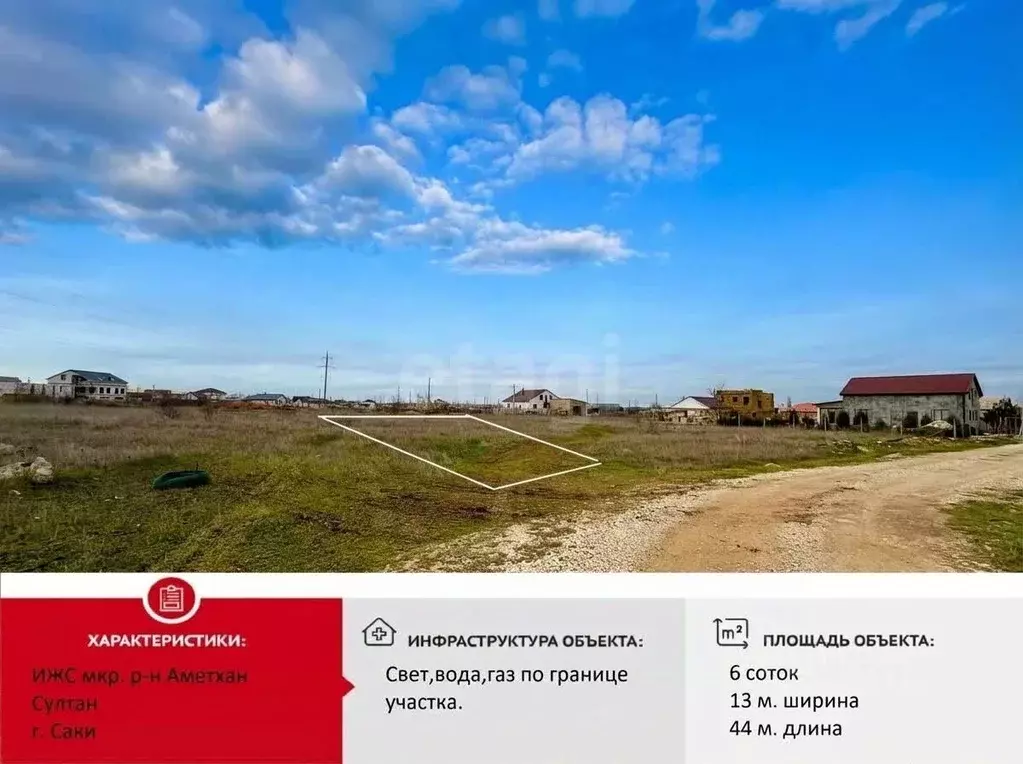 Участок в Крым, Саки ул. Изета Юнусова (6.0 сот.) - Фото 1