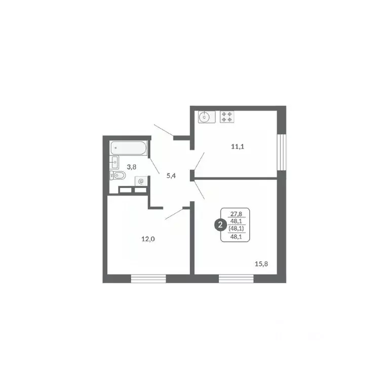 2-к кв. Кировская область, Киров ул. Потребкооперации, 34 (48.1 м) - Фото 0