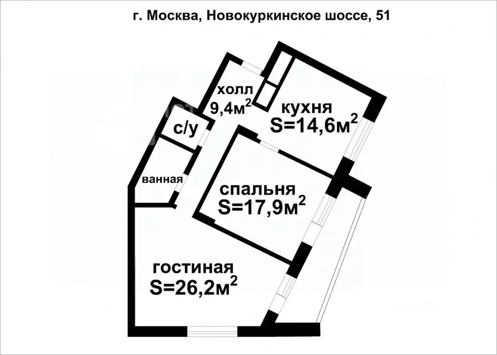 2-к кв. Москва Новокуркинское ш., 51 (74.1 м) - Фото 2