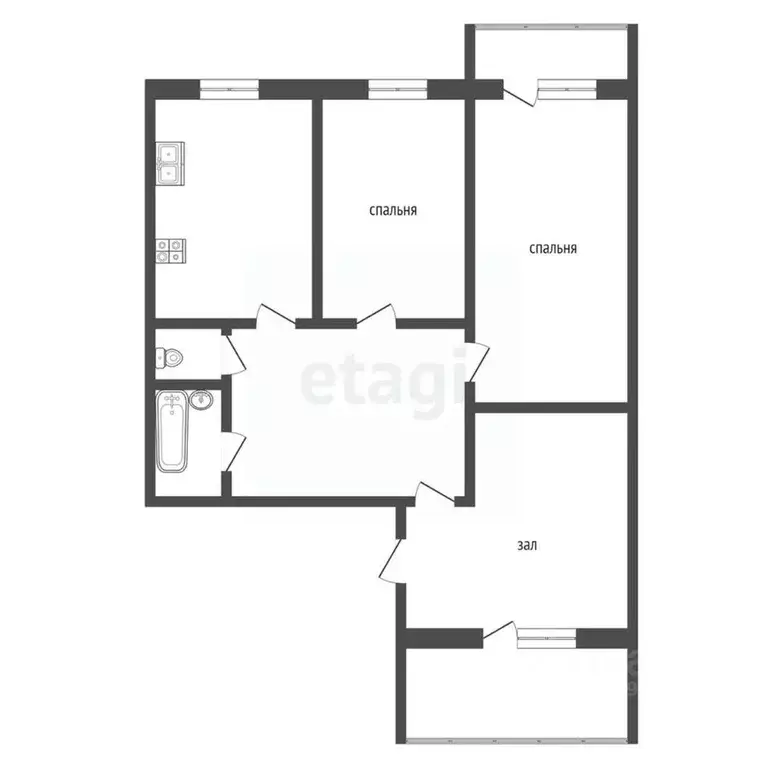 3-к кв. Тамбовская область, Тамбов ул. Рылеева, 59Ак4 (65.5 м) - Фото 2