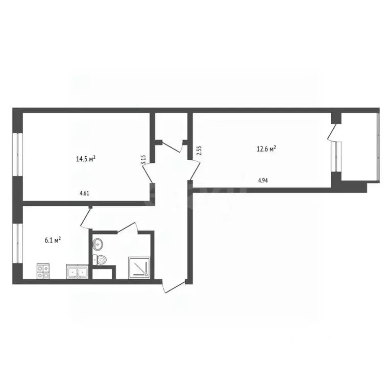 2-к кв. Москва Загорьевская ул., 12К1 (45.7 м) - Фото 2