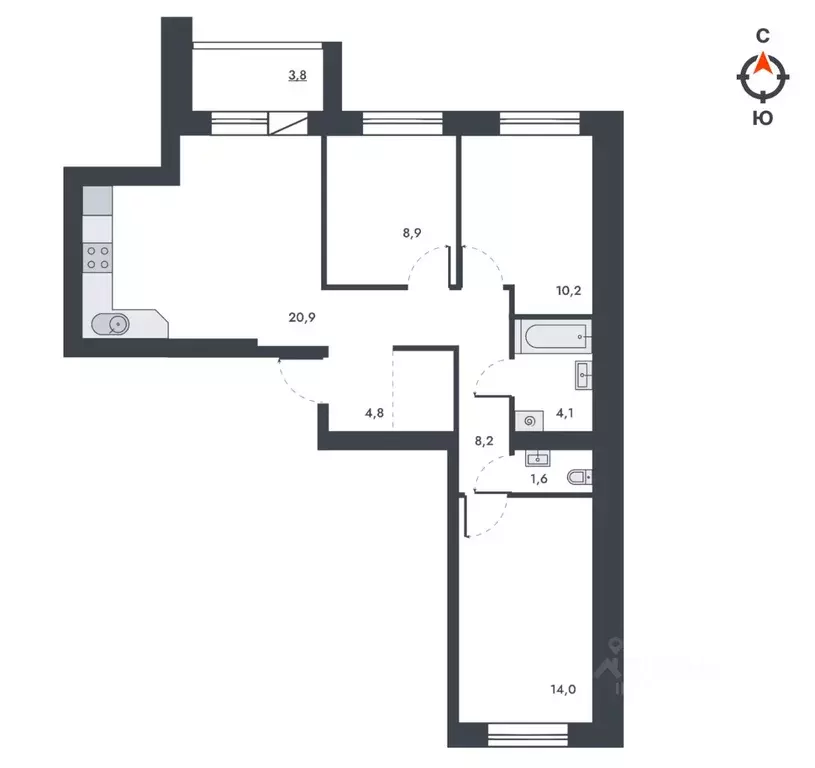 3-к кв. Кировская область, Киров ул. Капитана Дорофеева, 24 (76.5 м) - Фото 1