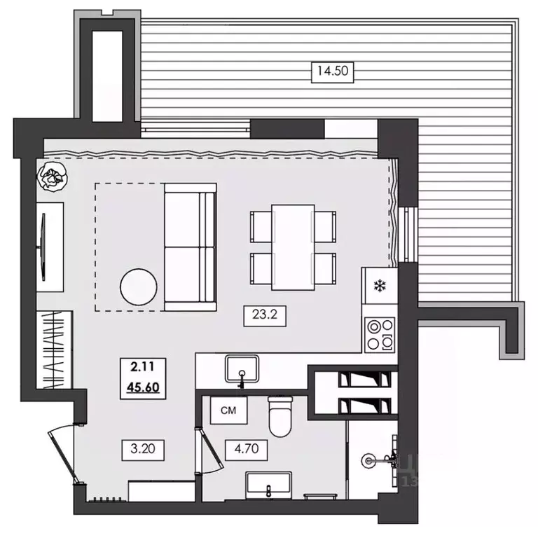 1-к кв. Крым, Алушта ул. Сергеева-Ценского, 4В (45.6 м) - Фото 1