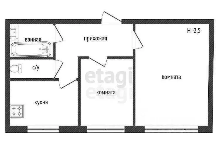 2-к кв. Костромская область, Кострома Венеция мкр, 10 (54.4 м) - Фото 1