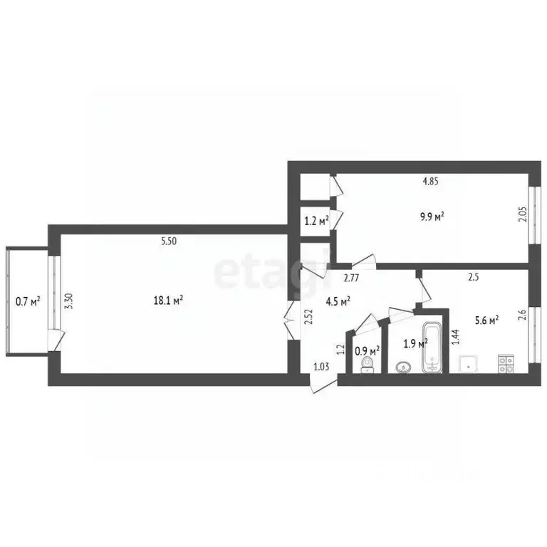 2-к кв. Мордовия, Саранск просп. 50 лет Октября, 4 (42.1 м) - Фото 1