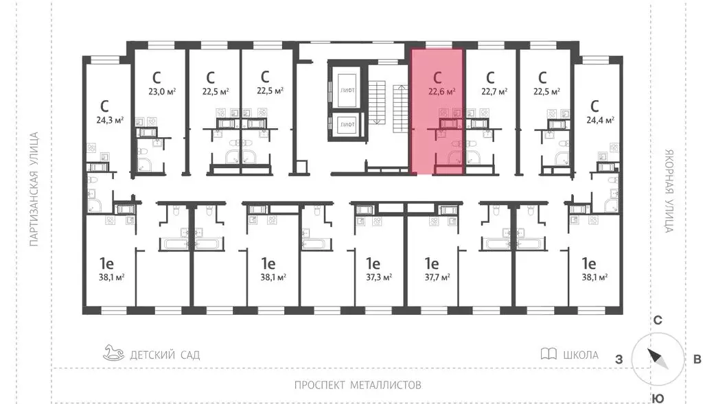 Квартира-студия: Санкт-Петербург, Партизанская улица, 5 (23 м) - Фото 2