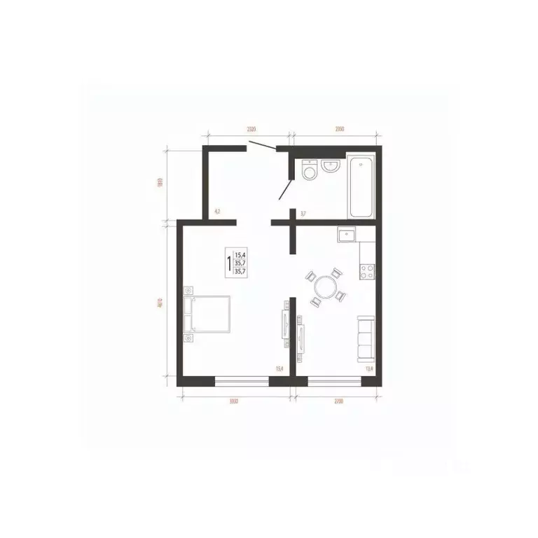 1-к кв. Иркутская область, Иркутск Сарафановская ул. (35.7 м) - Фото 1