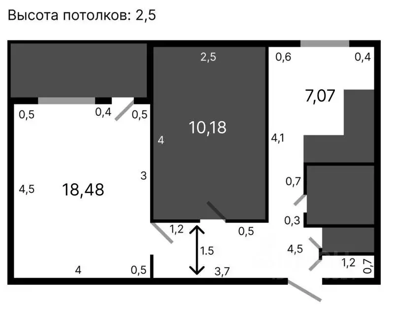 2-к кв. Санкт-Петербург ул. Ленсовета, 73К3 (45.8 м) - Фото 1