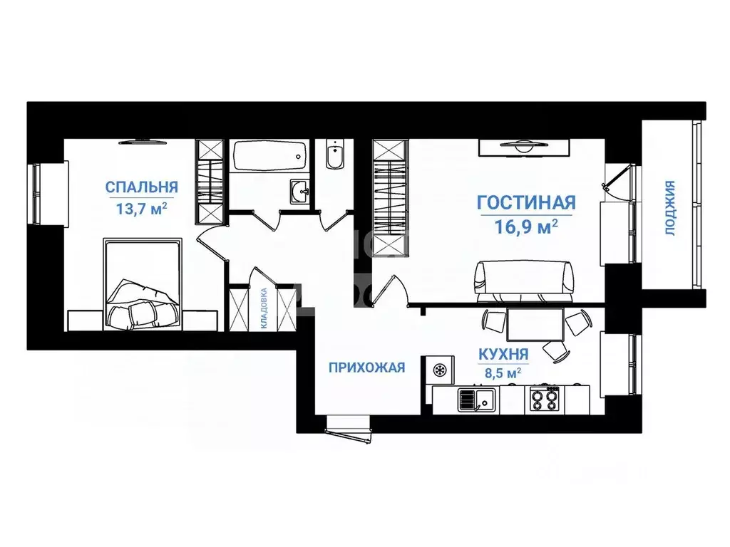 2-к кв. Кировская область, Киров Мининский мкр, ул. Тургенева, 16 ... - Фото 2
