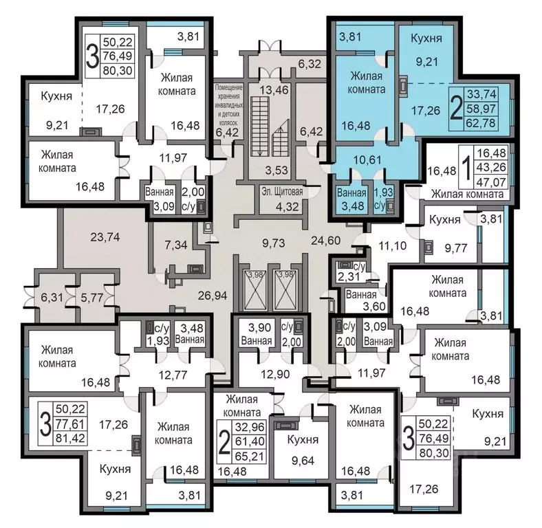 2-к кв. Калужская область, Калуга ул. Минская, 23к1 (62.78 м) - Фото 0