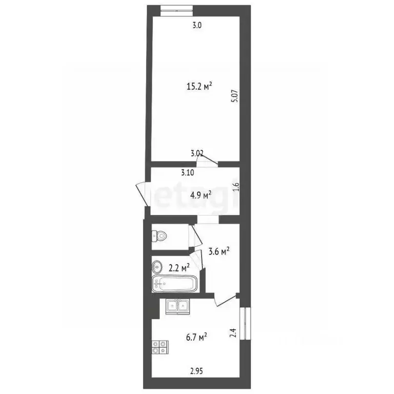 1-к кв. Крым, Феодосия ул. Кирова, 3 (33.5 м) - Фото 2
