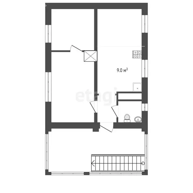 3-комнатная квартира: Заря, улица Ленина, 6 (39 м) - Фото 0
