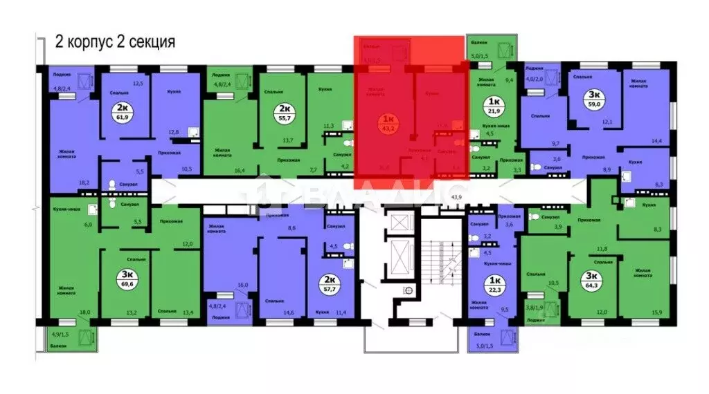 квартира-студия: красноярск, улица лесников, 47 (22 м) - Фото 0