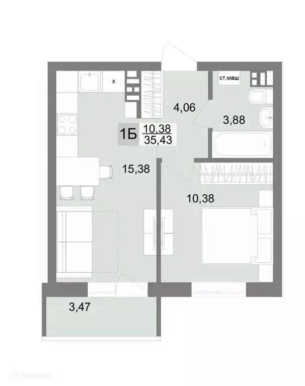 Продаётся 1-к квартира, 35 м - Фото 0