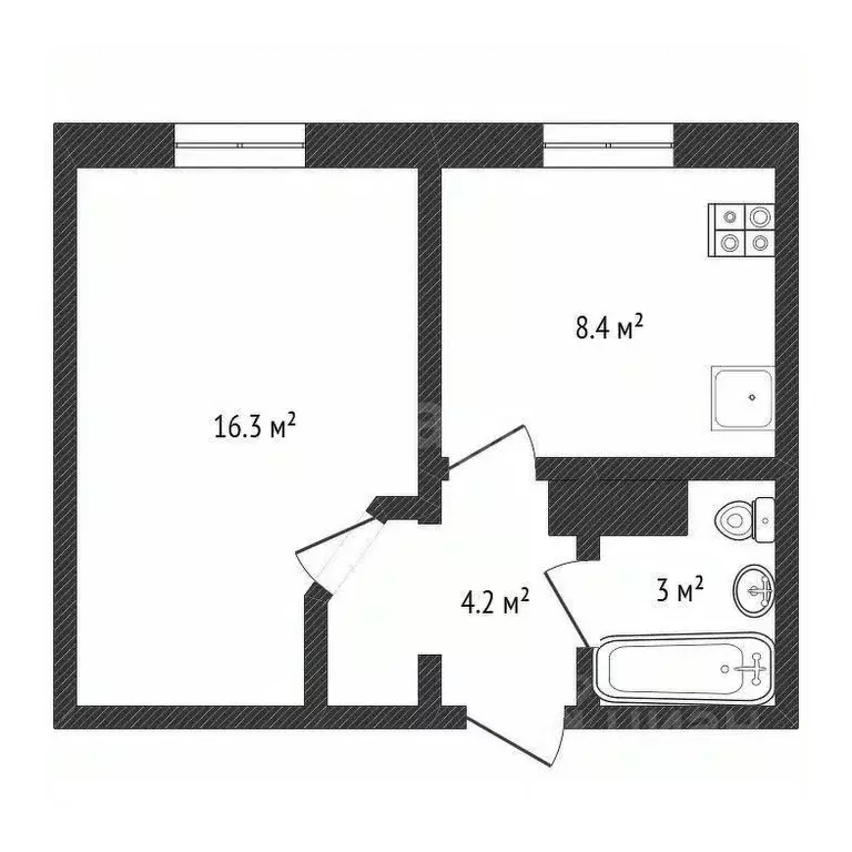 1-к кв. Нижегородская область, Нижний Новгород Бурнаковская ул., 107 ... - Фото 2