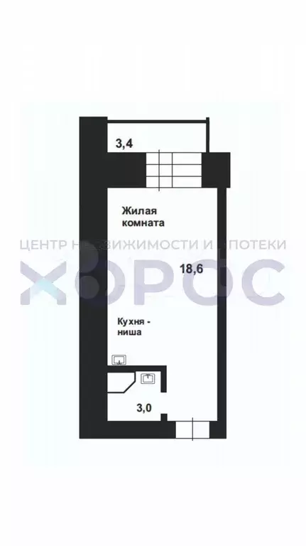 Квартира-студия, 23,5 м, 4/12 эт. - Фото 0
