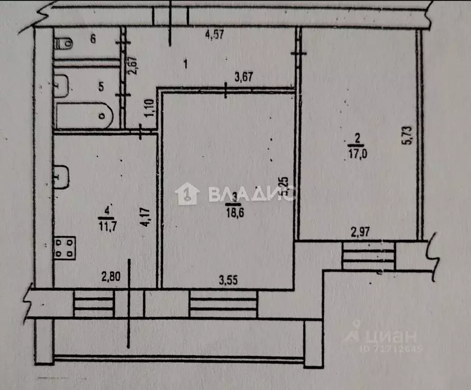 2-к кв. Воронежская область, Воронеж ул. Красных Зорь, 38 (63.0 м) - Фото 2