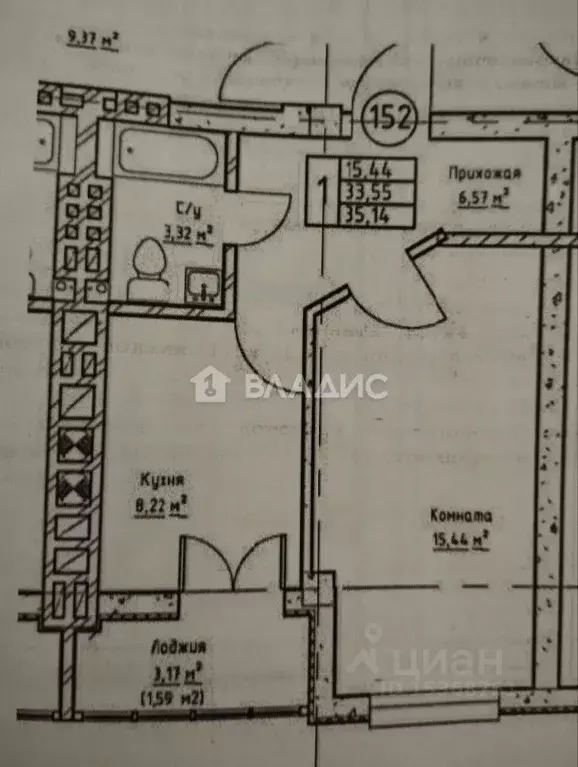 1-к кв. Калининградская область, Калининград ул. Аллея Смелых, 204к1 ... - Фото 2