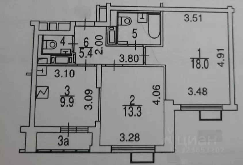 2-к кв. Москва Кавказский бул., 40 (52.1 м) - Фото 1