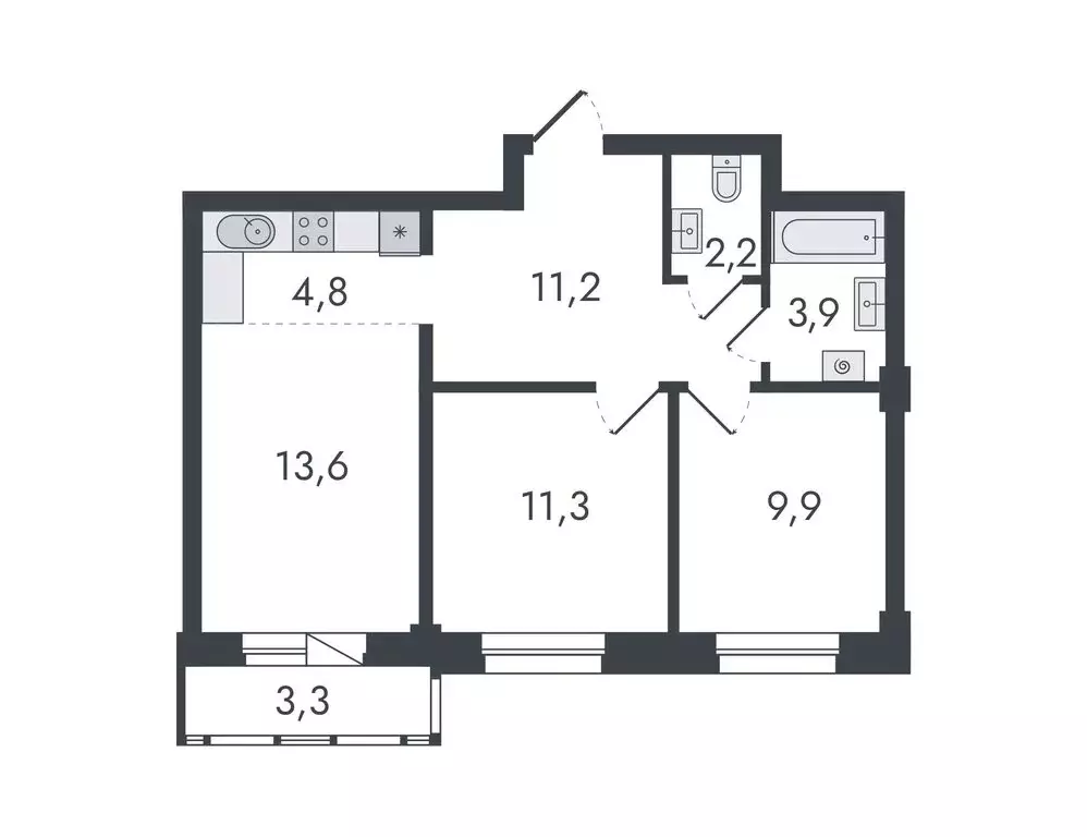 3-комнатная квартира: Киров, Чистопрудненская улица, 13 (60.2 м) - Фото 0