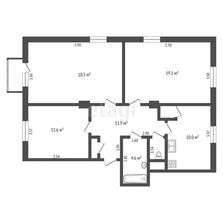 3-к кв. Костромская область, Нерехта ул. Дружбы, 3 (81.5 м) - Фото 1