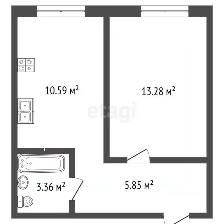 1-к кв. Архангельская область, Приморский муниципальный округ, пос. ... - Фото 1