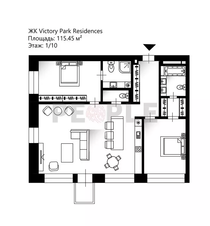3-комнатная квартира: Москва, улица Братьев Фонченко, 1к4 (116.8 м) - Фото 1